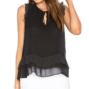 Joie Cici Silk Top Caviar/Porcelain